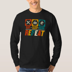 Essen Schlaf Marathons Wiederholen Marathonlaufe T-Shirt