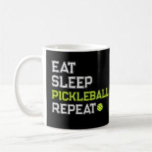 Essen Schlaf Pickleball Wiederholen Lustig Kaffeetasse