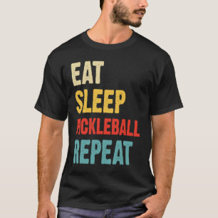 Essen Schlaf Pickleball Wiederholung Retro Vintag  T-Shirt