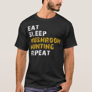 essen Schlaf Pilzjagd T-Shirt