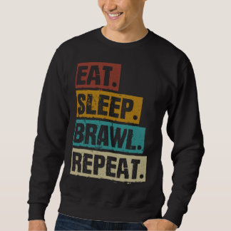Essen Schlaf Prügelei Wiederholen Retro Videospiel Sweatshirt