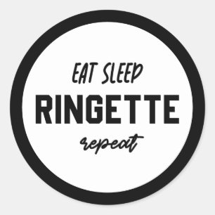 Essen Schlaf Ringette Wiederholung Ringette Player Runder Aufkleber