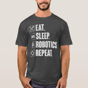 Essen Schlaf Robotik Wiederholen Vintage Ingenieur T-Shirt