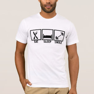 Essen Schlaf schluckte Lift Gewicht Gym Workout T-Shirt