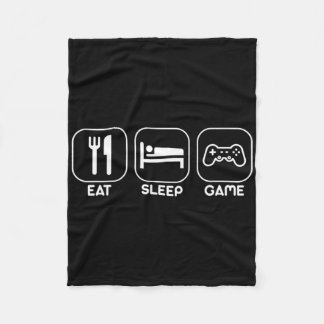 Essen Schlaf Spiel Lustiger Gamer Videospiele Gesc Fleecedecke