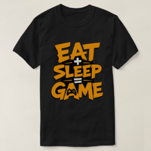 Essen Schlaf Spiel Orange Grunge Gamer Zitat T-Shirt