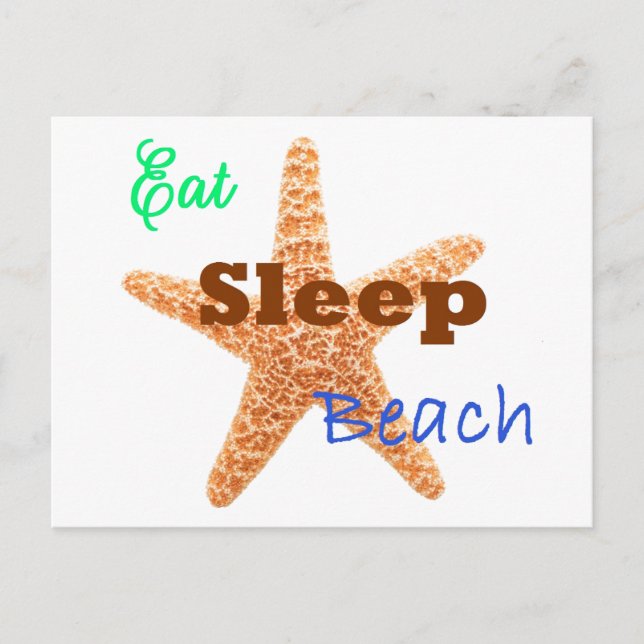 Essen Schlaf Strand - Postkarte (Vorderseite)