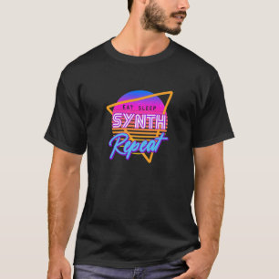 Essen Schlaf Synth Wiederholen Musiker DJ Synthe T-Shirt