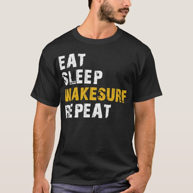 Essen Schlaf Wakesurf T-Shirt (Vorderseite)