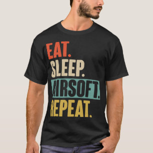Essen Schlafen Airsoft Wiederholung - Funny Retro T-Shirt