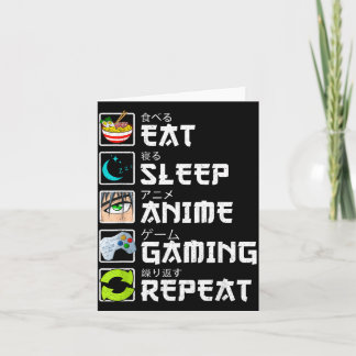 Essen Schlafen Anime Gaming Wiederholen Kawaii Ota Karte