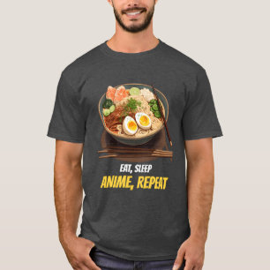 Essen Schlafen Anime Wiederholen Anime Streetwear T-Shirt
