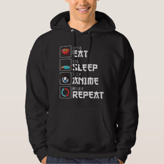 Essen Schlafen Anime Wiederholen Lustige Manga Ota Hoodie