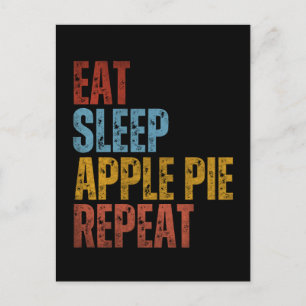 ESSEN SCHLAFEN APPELKUCHEN WIEDERHOLEN POSTKARTE