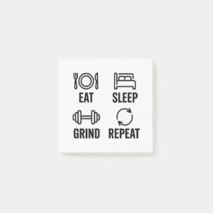 Essen. Schlafen. Arbeiten. Wiederholen Post-it Klebezettel