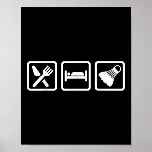 Essen Schlafen Badminton Poster
