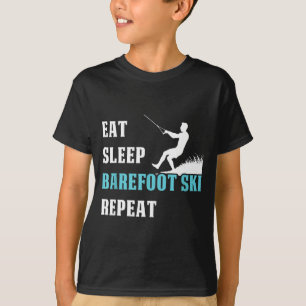 Essen schlafen barfuß Ski fahren wiederholen Skifa T-Shirt