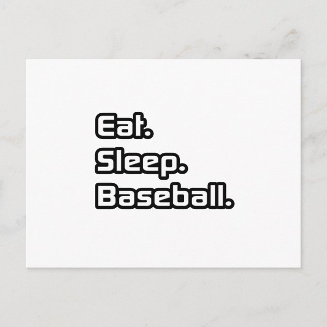 Essen. Schlafen. Baseball. Postkarte (Vorderseite)