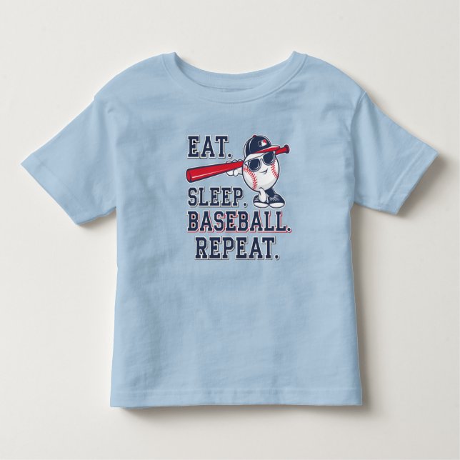 Essen. Schlafen. Baseball. RepeatT-Shirt Kleinkind T-shirt (Vorderseite)