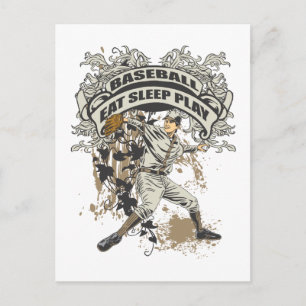 Essen, schlafen, Baseball spielen Postkarte