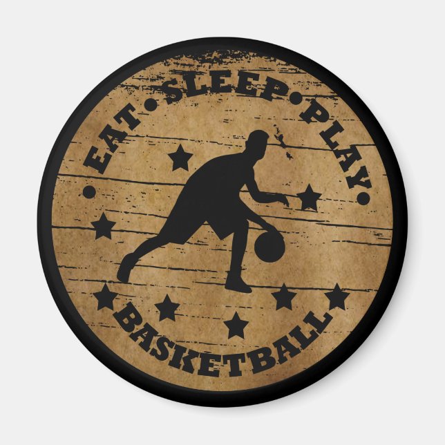 essen schlafen Basketball spielen Magnet (Vorne)