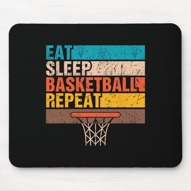 Essen. Schlafen. Basketball. Wieder von vorne. Bas Mousepad (Vorne)
