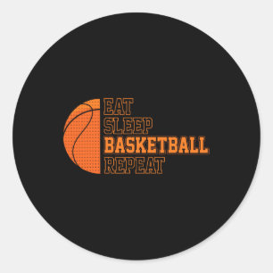 Essen. Schlafen. Basketball. Wieder von vorne. Bas Runder Aufkleber