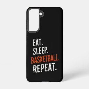 Essen Schlafen Basketball Wiederholen Retro Vintag Samsung Galaxy Hülle