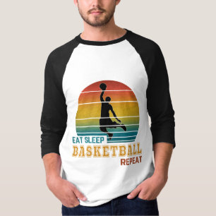 Essen Schlafen Basketball Wiederholen T-Shirt