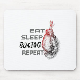 Essen Schlafen Boxen Wiederholen Boxenthusiast  Mousepad