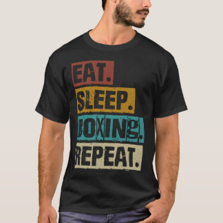 Essen Schlafen Boxen Wiederholen Retro Vintage Box T-Shirt