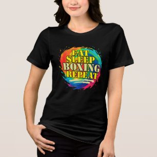 essen schlafen boxen wiederholen Tri-Blend shirt