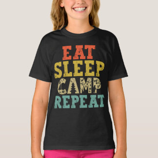 Essen Schlafen Camp Wiederholen Campingliebhaber T-Shirt