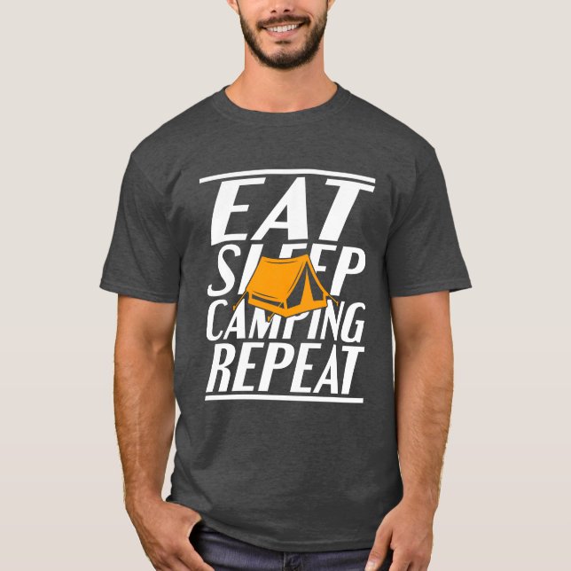 essen schlafen Camping Junge T-Shirt (Vorderseite)