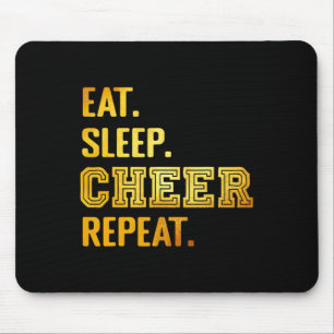 Essen Schlafen Cheer Wiederholen Lustiger Cheerlea Mousepad
