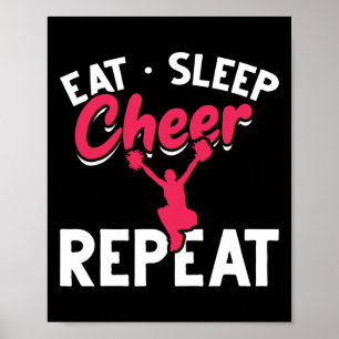 Essen Schlafen Cheer Wiederholen Lustiges Cheerlea Poster