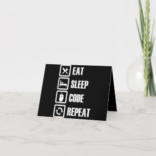 Essen Schlafen Code Wiederholen Programmieren Inge Dankeskarte