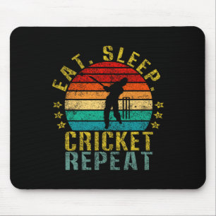Essen Schlafen Cricket Wiederholen Lustig Retro  Mousepad