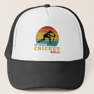 Essen Schlafen Cricket Wiederholen Truckerkappe