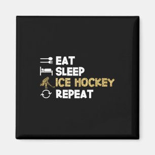 Essen Schlafen Eishockey Wiederholen  Magnet