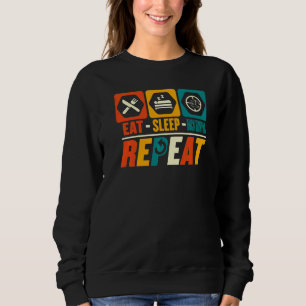 Essen Schlafen Entenjagd Wiederholen   Wasservogel Sweatshirt