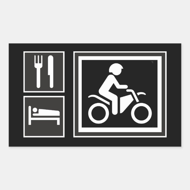 Essen. Schlafen. FAHREN! Rechteckiger Aufkleber (Vorderseite)