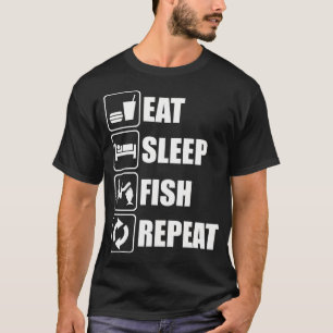 Essen Schlafen Fischen Wiederholen T-Shirt