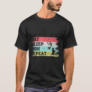 Essen Schlafen Fischen Wiederholen T-Shirt