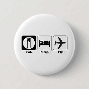 essen schlafen fliegen button