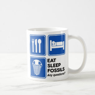 ESSEN, SCHLAFEN, FOSSILIEN KAFFEETASSE