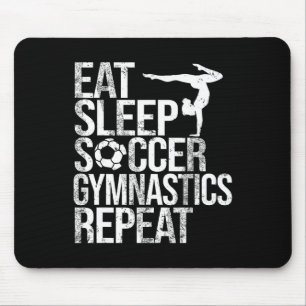 Essen Schlafen Fußball Gymnastik Wiederholen Sport Mousepad