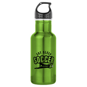 essen schlafen Fußball wiederholen Edelstahlflasche