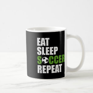 Essen Schlafen Fußball Wiederholen Fußballspieler Kaffeetasse