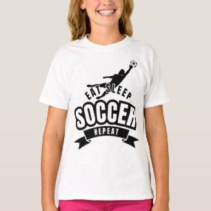 essen schlafen fußball wiederholen T-Shirt